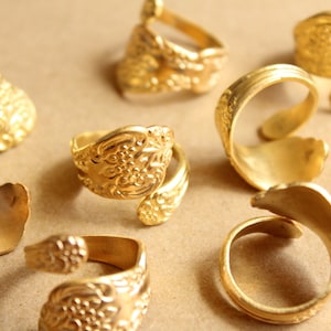 1 pc. Raw Brass Adjustable Spoon Ring - made in USA | RB-886