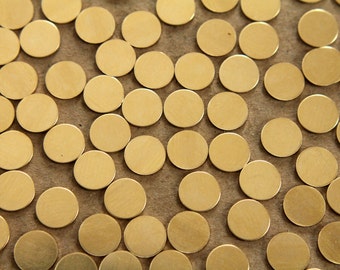 24 pc. Small Raw Brass Circles: 10mm diameter - made in USA | RB-079