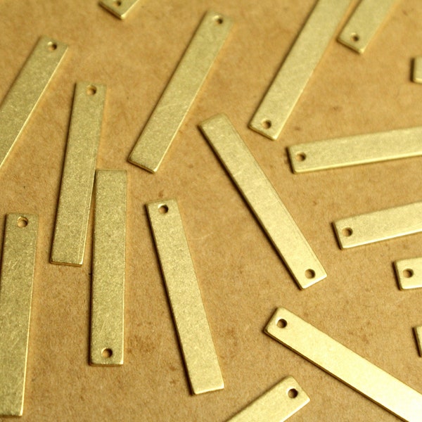 10 pc. Raw Brass Flat Bar Charms: 32mm by 5mm | MIS-001*