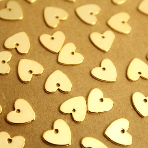 10 pc. Gold Plated Heart Charms, 8mm by 8mm FI-583 image 1