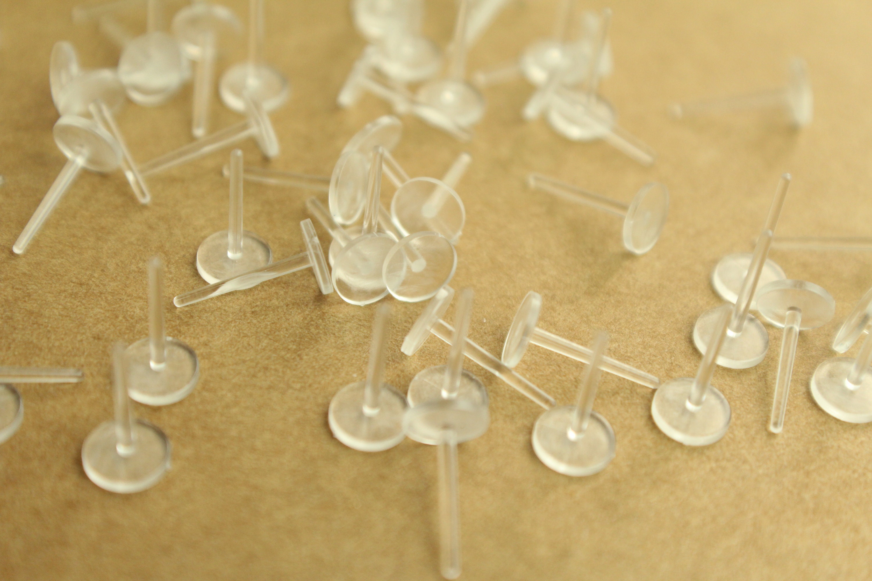 96 Total: 48 Clear Plastic French Hooks & 48 Plastic Earring Post