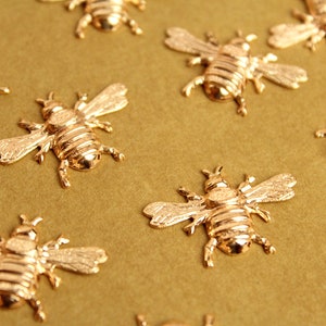 2 pc. Medium Rose Gold Plated Brass Queen Bees: 26mm by 16mm made in USA ROS-178 image 1