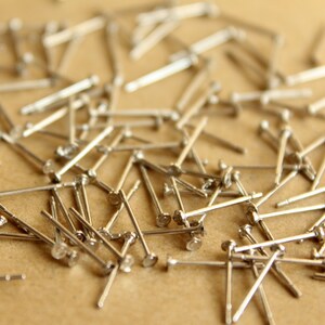100 pc. Silver Plated Earring Posts, 2mm pad FI-222-2 image 3
