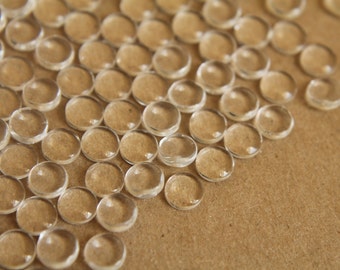 50 pc. Round Glass Cabochons - 5mm-6mm in diameter | MIS-021