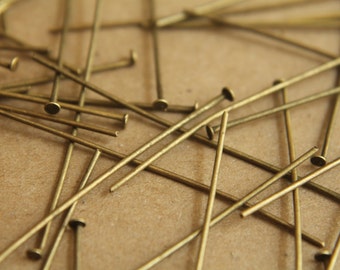 100 pc. Antique Bronze Headpins, 50mm 21 gauge | FI-076