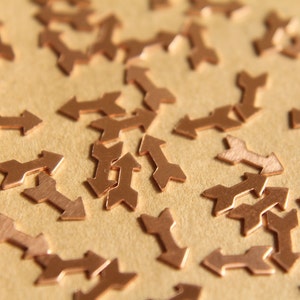 24 pc. Tiny Raw Copper Arrows: 8mm by 3.9mm - made in USA | RB-488
