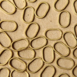 100 pc. Raw Brass Oval Links: 10mm by 6.5mm FI-183 image 1