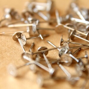 100 pc. Stainless Steel Earring Posts, 4mm pad Also available in 500 and 1000 piece FI-129 image 3