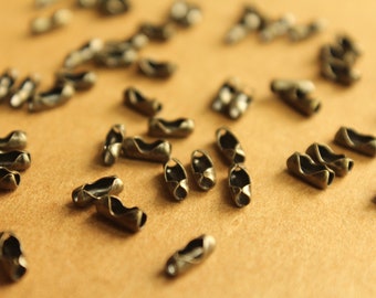 50 pc. Antique Bronze Brass Ball Chain Connectors, 5mm by 2mm | FI-593