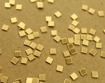 24 pc. Tiniest Raw Brass Squares: 3mm by 3mm - made in USA | RB-1364