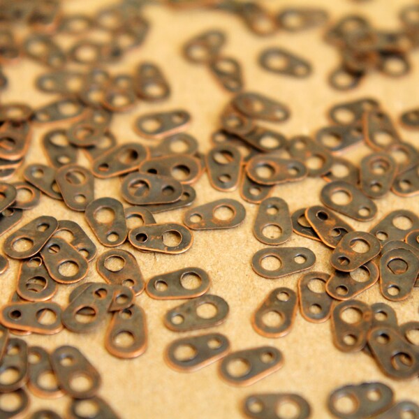 CLOSEOUT - 100 pc. Antique Copper Plated Chain Tabs: 6mm by 3mm | FI-094