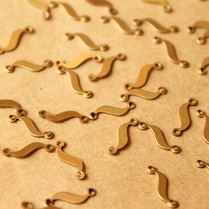 24 pc. Tiny Raw Brass Squiggle Connectors: 2mm by 11mm - made in USA | RB-756