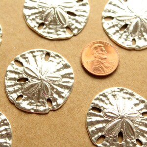 3 pc. Large Silver Plated Brass Sand Dollars: 34mm in diameter made in USA SI-263 image 4