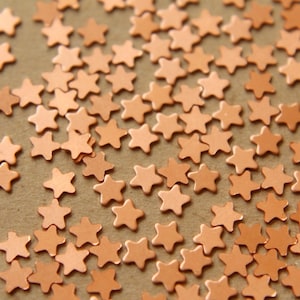 24 pc. Tiny Raw Copper Stars: 5mm by 5mm - made in USA | RB-567