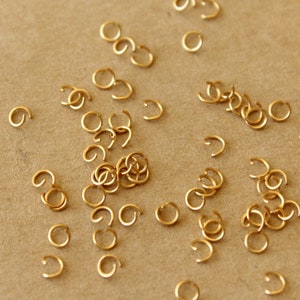 200 pc. 3mm 18k Gold Plated Stainless Steel Open Jumprings, 26 gauge | FI-662