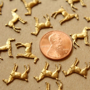 2 pc. Raw Brass Tiny Standing Horse Stampings: 14mm by 13mm made in USA RB-581 image 4