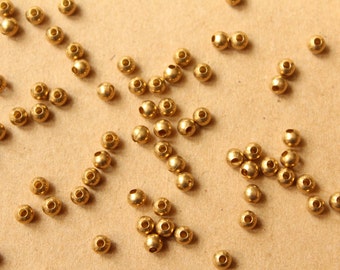 150 pc. 4mm Raw Brass Spacer Beads | FI-293