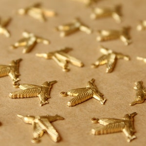 14 pc. Raw Brass Hummingbird Charms: 19mm by 16mm made in USA RB-746 image 3