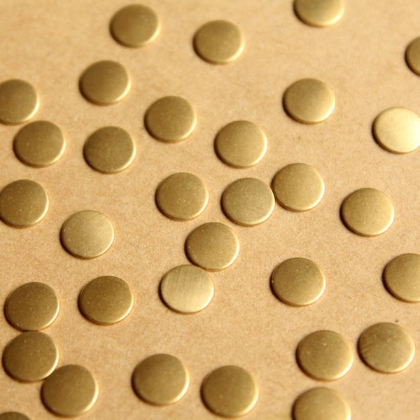 30 pc. Small Raw Brass Circles: 6.5mm diameter - made in USA | RB-787