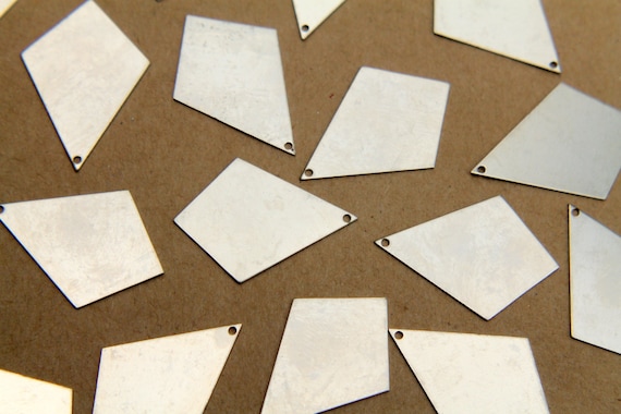 4 pc. Large Nickel Silver Rhombus Diamond Charms: 32mm by 22mm - made in USA | RB-363