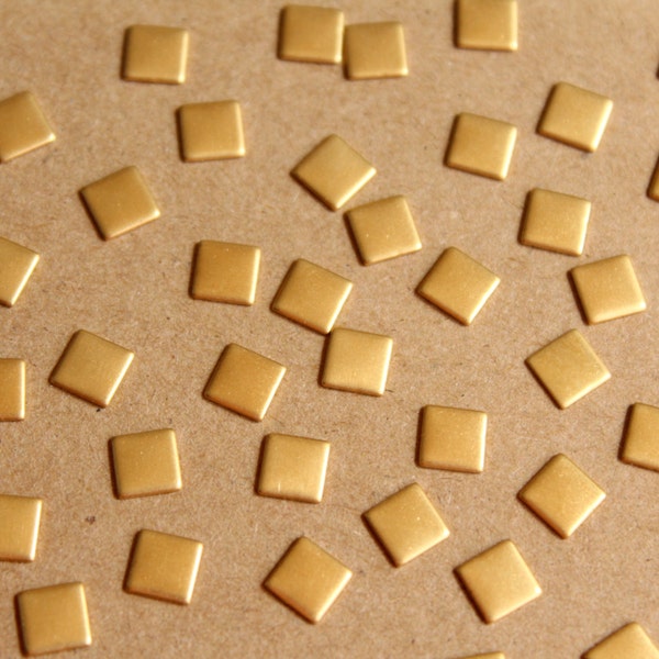 30 pc. Tiny Raw Brass Square Stampings: 5.5mm by 5.5mm - made in USA | RB-883