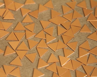 20 pc. Small Raw Copper Triangles: 9mm by 9mm - made in USA | RB-270