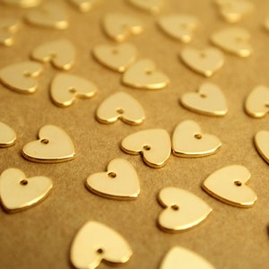 10 pc. Gold Plated Heart Charms, 8mm by 8mm FI-583 image 2