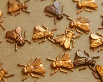 12 pc. Raw Brass Flies: 12mm by 12.5mm - made in USA | RB-147