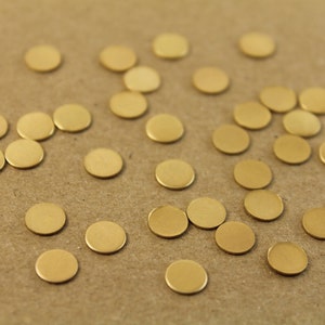 40 pc. Small Raw Brass Circles: 6mm diameter - made in USA * Also available in 120 piece * | RB-004