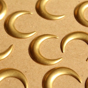 8 pc. Raw Brass Rounded Moons: 23mm by 27mm - made in USA | RB-894