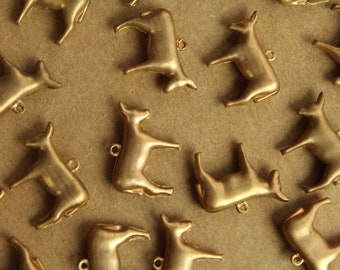 3 pc. Raw Brass 3D Donkey Charms: 22mm by 20mm - made in USA | RB-1262