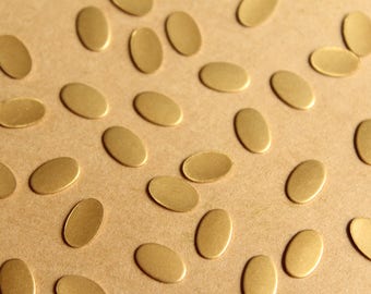 30 pc. Small Raw Brass Ovals: 7mm by 5mm - made in USA | RB-838