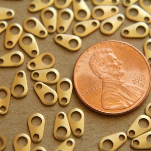 24 pc. Raw Brass Chain Tabs: 7mm by 4mm made in USA RB-143 image 4