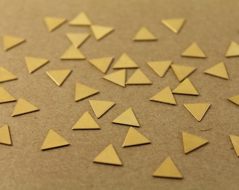 20 pc. Small Raw Brass Triangles: 9mm by 9mm - made in USA * Also available in 100 piece * | RB-001