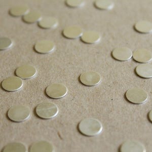 20 pc. Tiny Silver Plated Brass Circles: 7.5mm diameter made in USA SI-033 image 2