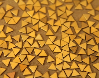 30 pc. Tiny Raw Brass Triangles: 4mm by 4mm - made in USA | RB-056