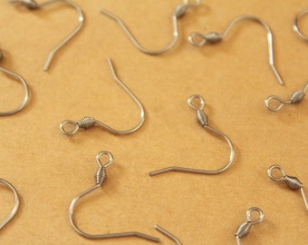 30 pc. Stainless Steel Earwires 18mm long  | FI-453