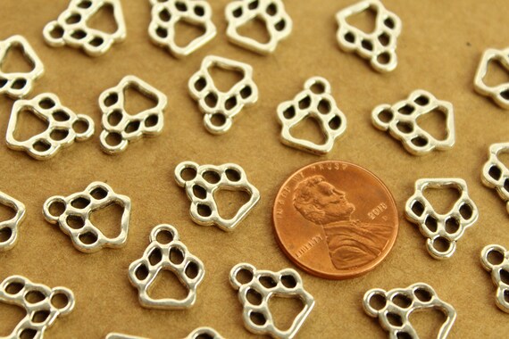 Monkimau Orecchini A Bottone A Forma Di Zampa In Argento 925 - Ipoallergenici, Senza Nichel - 8x7 Mm, 0.65g - Regalo Per Bambine E Amanti Animali