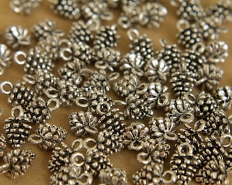 50 pc. Antique Silver Pine Cone Charms, 9mm x 14mm | MIS-374