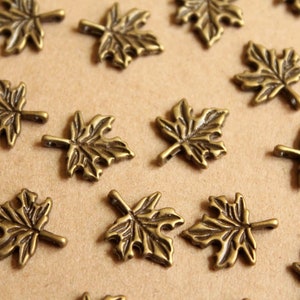 25 Pc. Small Antique Bronze Maple Leaf Charms 14mm by 17mm - Etsy