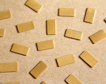 20 pc. Tiny Raw Brass Rectangles: 11mm by 6mm - made in USA | RB-1095