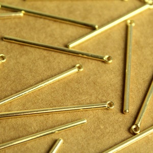 12 pc. Gold Plated Long Rod Charms, 41.5mm x 3mm  | MIS-271