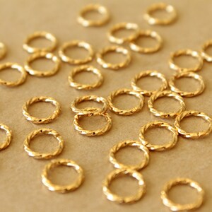 25 pc. 8mm 18k Gold Plated Twisted Open Linking Rings, 18 gauge FI-675 image 2