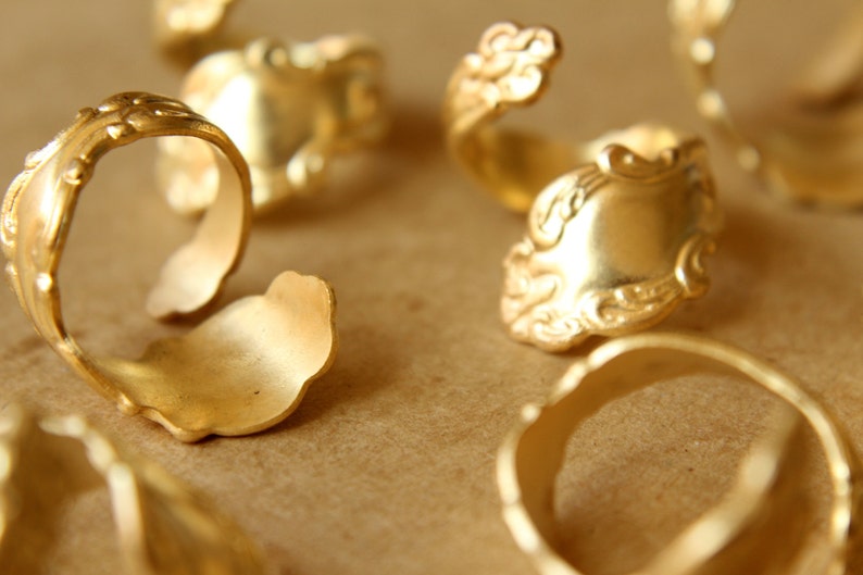 1 pc Raw Brass Adjustable Spoon Rings RB-559