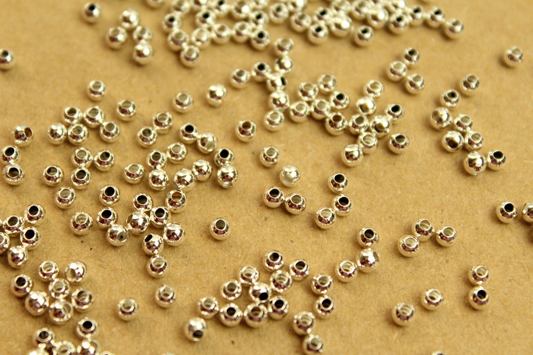 100 Perline Distanziali Placcate Argento 925 – Cubetti Metallici Sfaccettati 3mm, Ottone, Foro 1.4mm, Ideali Per Creazione Gioielli Fai Da Te