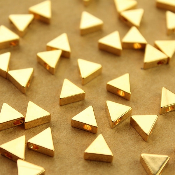 10 pc. Gold Plated Brass Triangle Beads, 8mm by 7mm | FI-019*