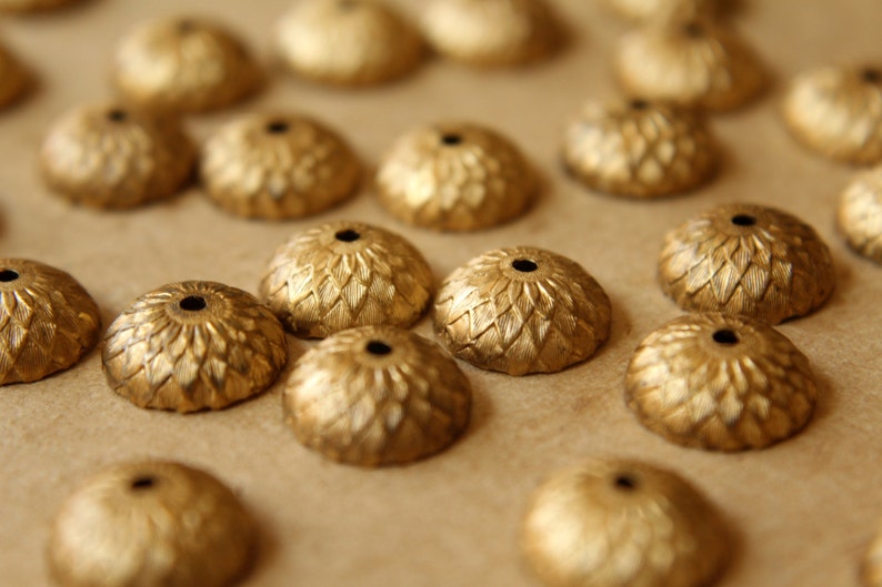 4 Pc. Raw Brass Acorn Bead Caps 12mm by 5mm Made in USA Etsy