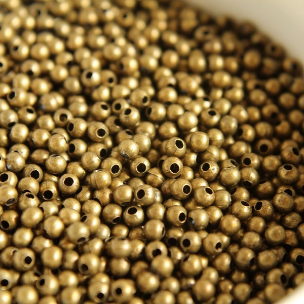 150 pièces. Perles intercalaires en bronze antique de 3 mm | FI-017