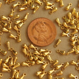 100 pc. Gold Plated Drop End Pieces FI-099 image 3