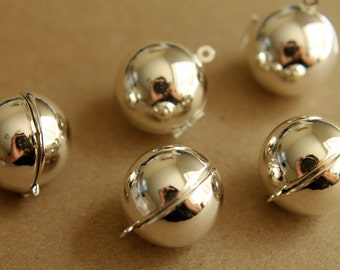 2 pc. Silver Ball Lockets | LOC-018